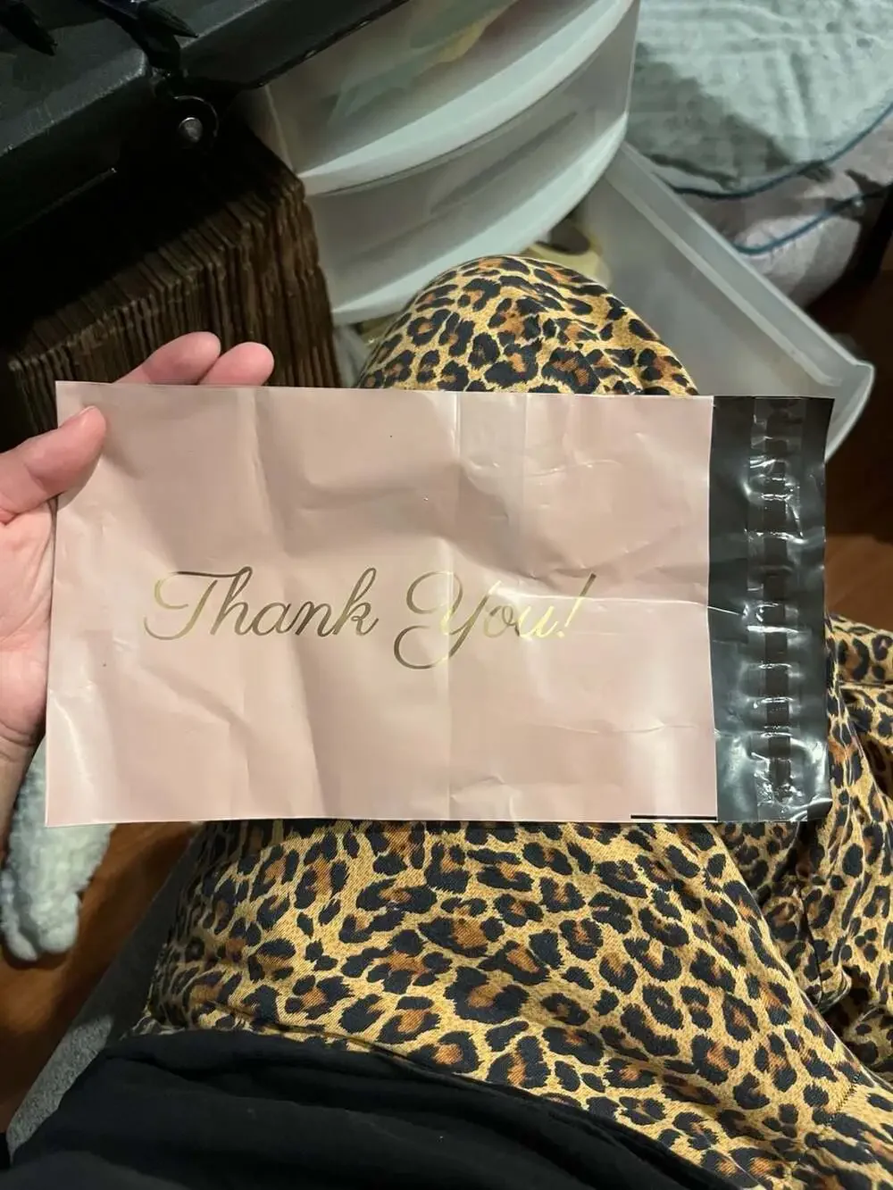 Pink Waterproof Self-Adhesive Poly Mailing Bags with Gold 'Thank You' Script